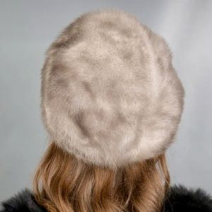 SILVER Grey Real MINK Fur HAT